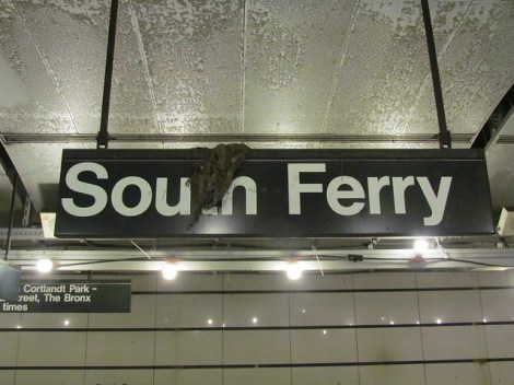 south ferry subway sign