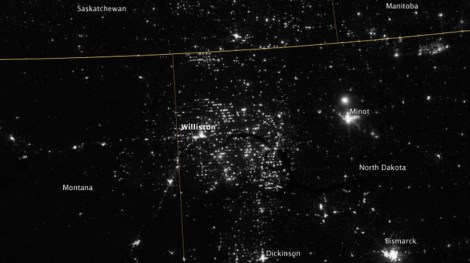 Gas flares visible from space