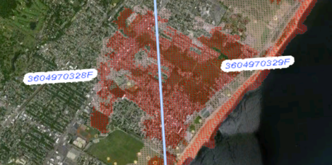 FEMA's risk map for the hardest-hit area of Staten Island.