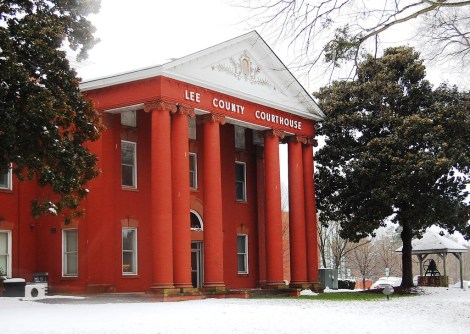 The courthouse in Lee County, North Carolina