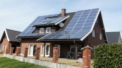 Solar panels on a German house.