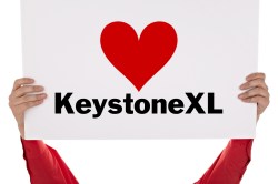 "I heart Keystone XL" sign