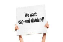 sign: "We want cap-and-dividend!"