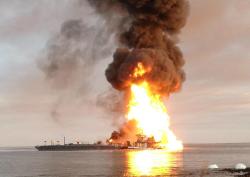 An oil-laden barge crashed into a gas pipeline in Louisiana