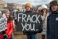 "frack you" sign