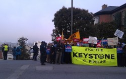 Protestors at an Obama fundraiser in the exclusive San Francisco neighborhood of Pacific Heights