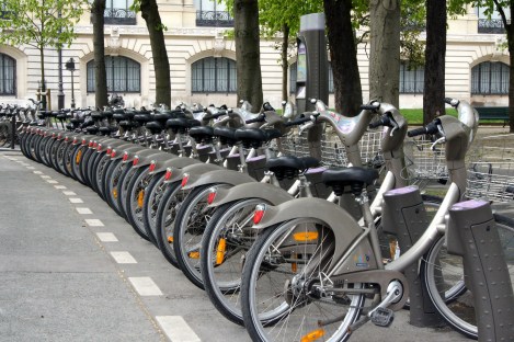 The Vélib’ bikeshare in Paris.