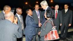 Kerry greeted in Ethiopia.