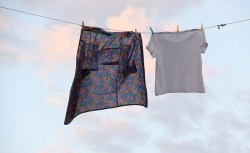 Laundry hanging in Queens.