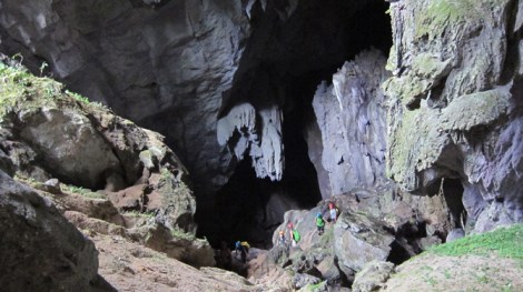 Carolin’s team ventures into a cave.