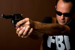 FBI agent with gun