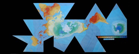 Fuller Projection Air-Ocean World Dymaxion Map