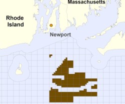 Wind energy lease area shown in brown.