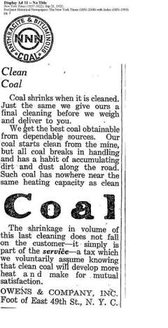 Although its meaning has shifted, the coal industry has touted "clean coal" since at least 1921. Check out more examples of misleading coal ads at http://quitcoal.org/coalads