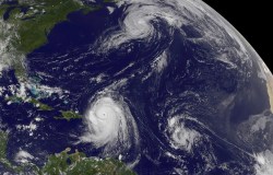 NASA Satellite Captures Hurricane Danielle, Hurricane Earl and Developing Tropical Depression 8, 2010