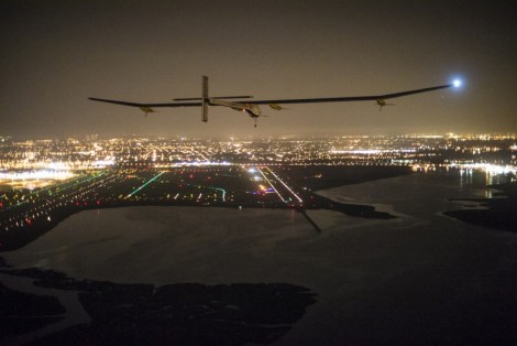 Solar Impulse approaches  John F. Kennedy Airport.