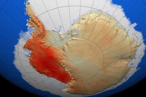 Visualization of Antarctic temperature changes.