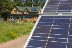 Solar panels outside a Wisconsin home. 