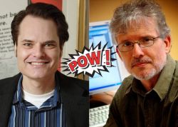 Dan Kahan of Yale (left) and Stephan Lewandowsky of the University of Bristol (right) slugged it out over science communication strategies on our latest Inquiring Minds podcast. (Er, not really. They agreed on some points and cordially disagreed on others.)