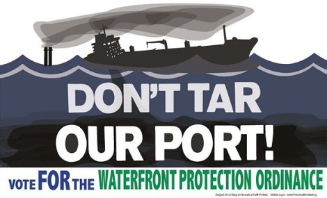 "Don't Tar Our Port" sign