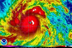 Super Typhoon Haiyan as it made landfall in the Philippines.