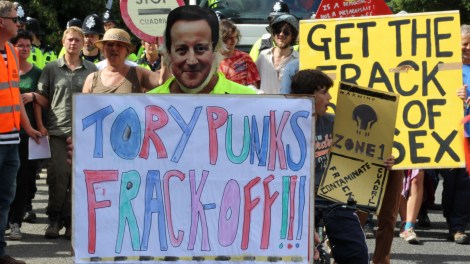 anti-fracking protesters in U.K.