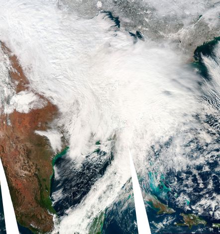 Satellite image of the intense US blizzard of February 5-6, 2010. Click to embiggen.
