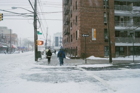New Yorkers trudge through snow as Winter Storm Hercules approaches.