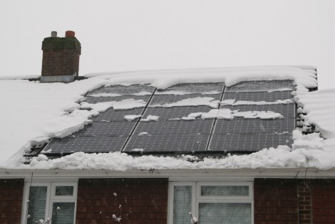Solar panels vs. blizzard