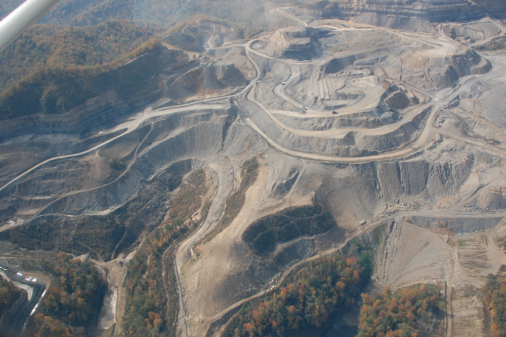 Mountaintop removal coal mining site in Kentucky