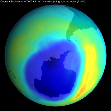 A record making hole in the ozone layer, in 2000. 