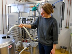 Jana Koschak, the dairy and food lab technician at Bobwhite Systems, demonstrates the LiLi.