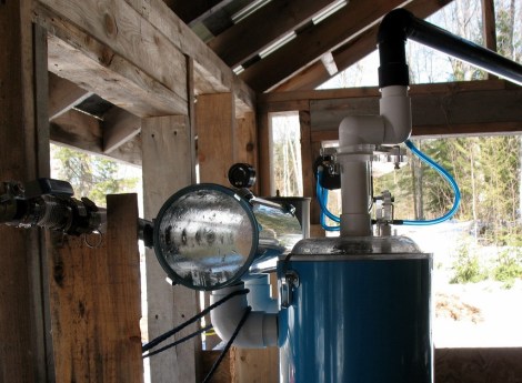 The maple syrup vacuum contraption.