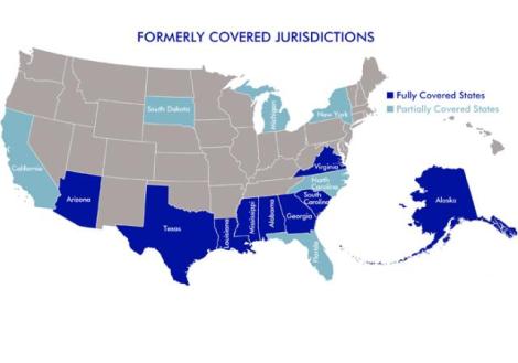 map of formerly covered jurisdictions