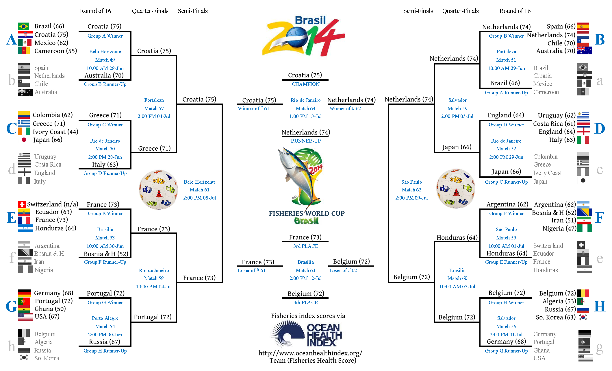 This fishy World Cup bracket ranks countries by their ocean goals Grist