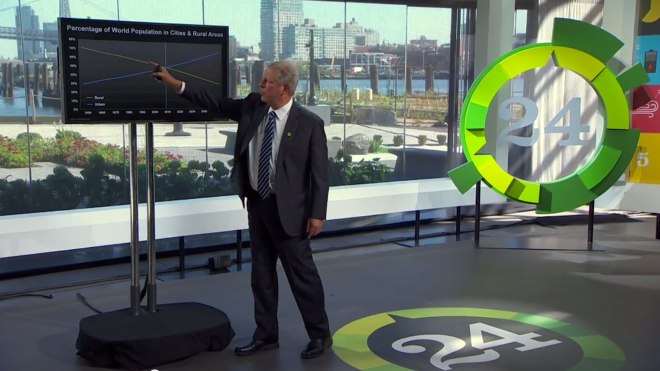 Al Gore presenting graph