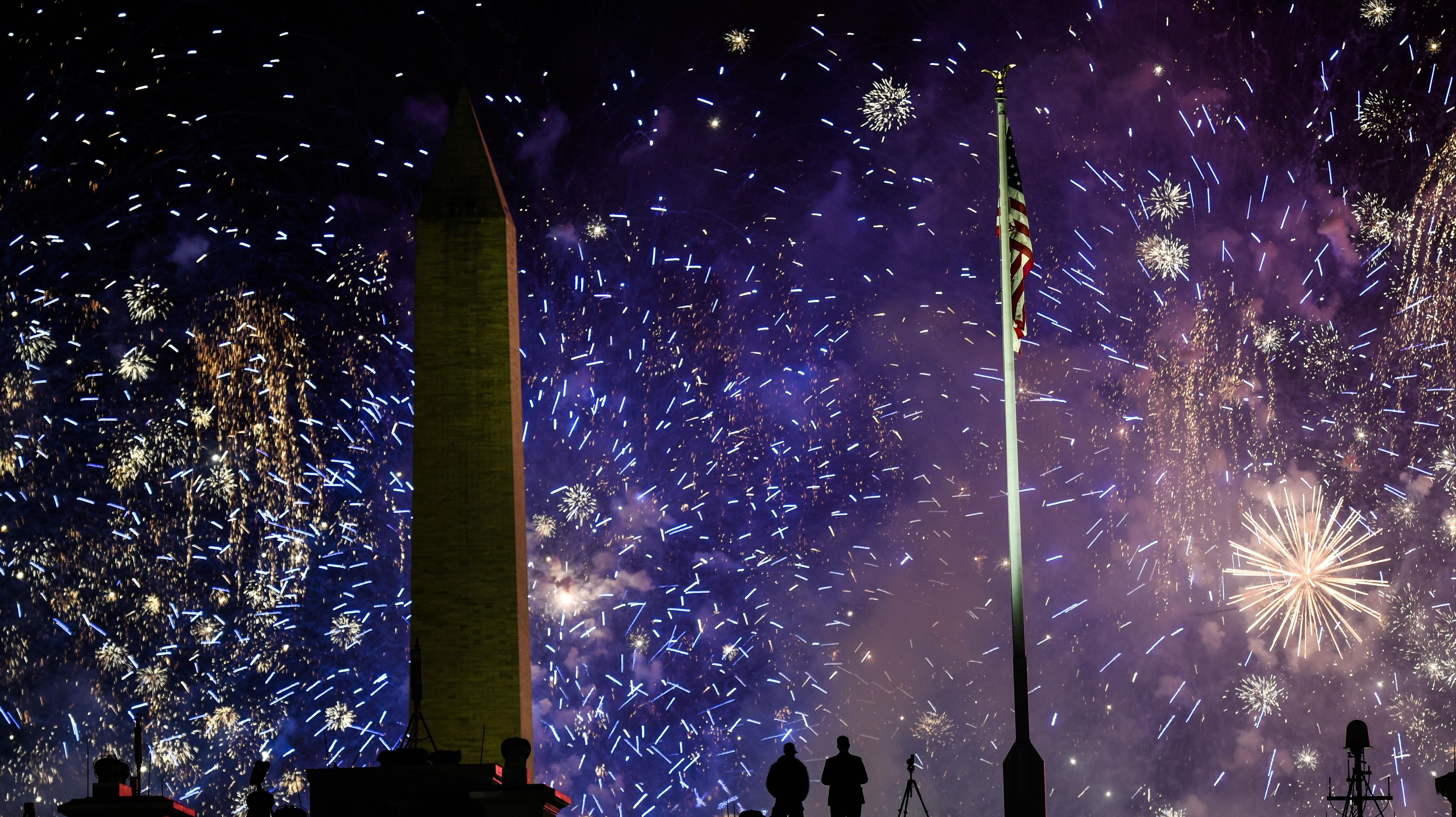 Fireworks above the White House on Joe Biden's Inauguration Day.