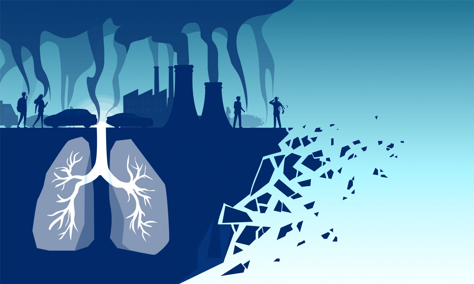 Illustration of polluted lungs