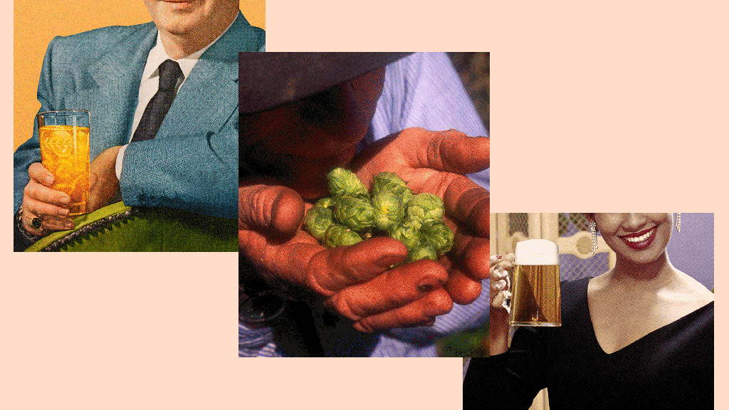 Collage of vintage alcohol photos