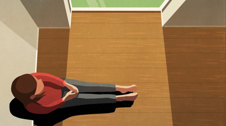 Illustration of a lonely woman