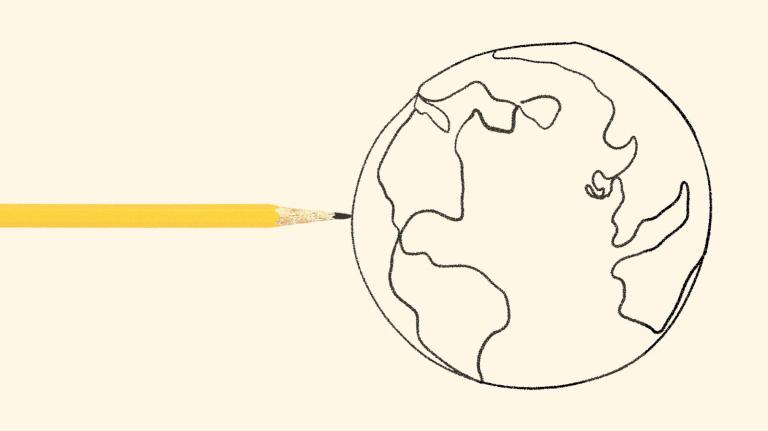 Pencil drawing of earth