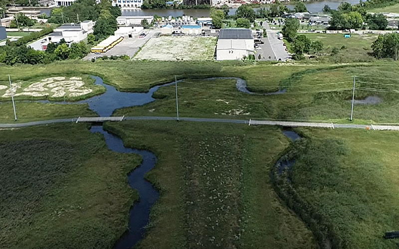 Aerial view of the South Wilmington Wetlands Park