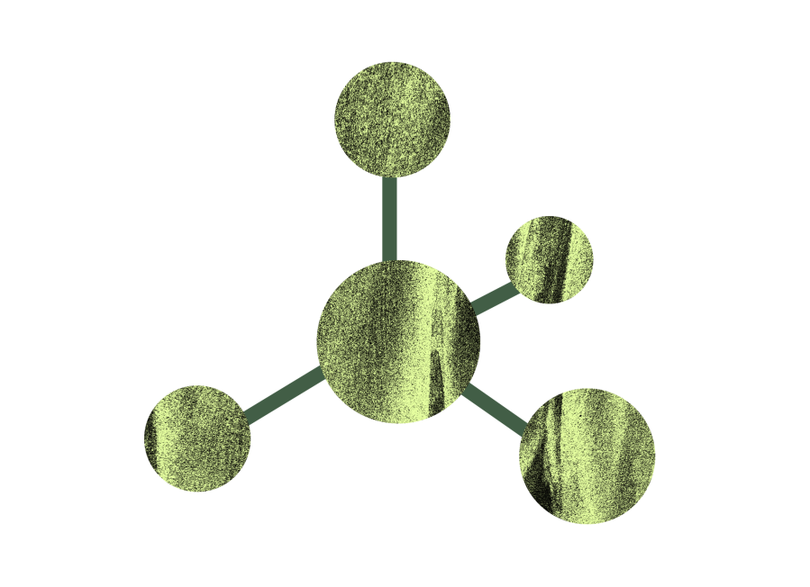 Illustration of light green methane structure