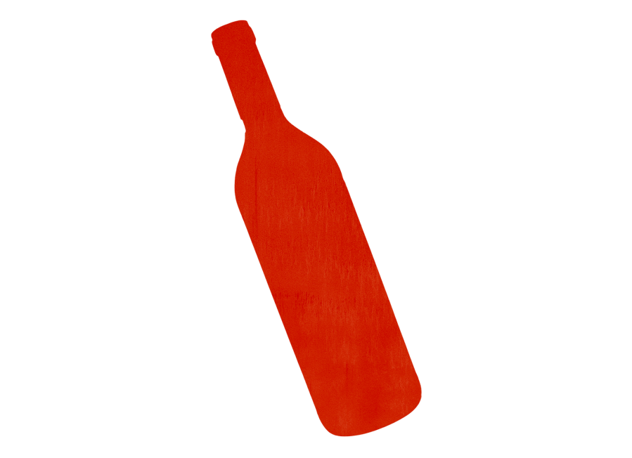 Red silhouette of wine bottle