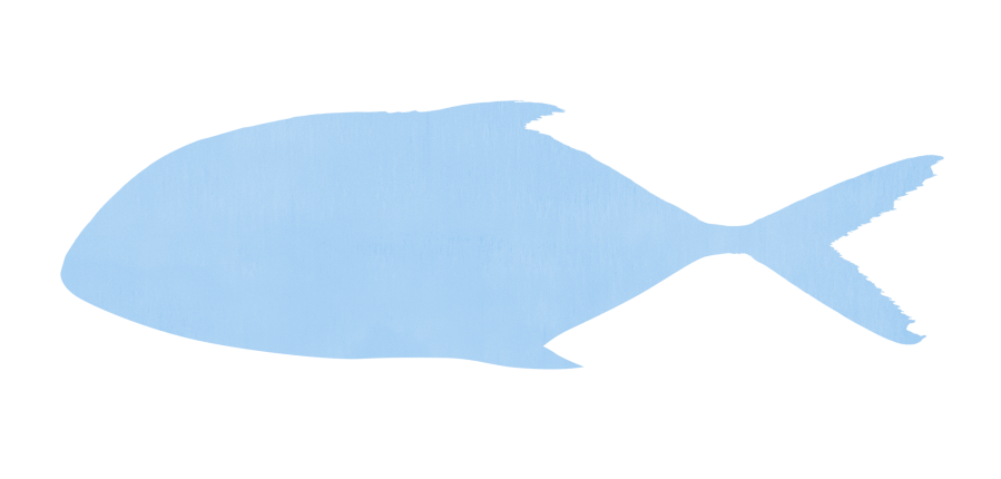 Blue silhouette of fish