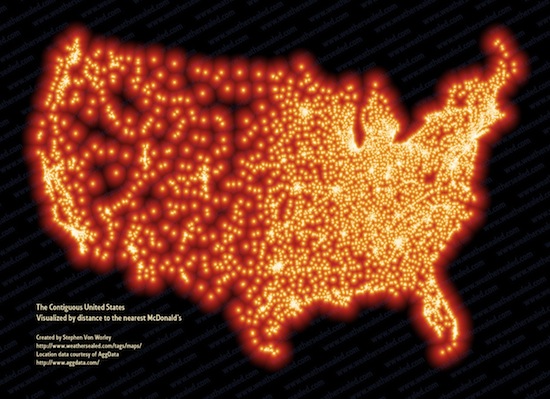 Map Of Mcdonald S Locations Worldwide Map Shows How Hard It Is To Escape Mcdonald's | Grist