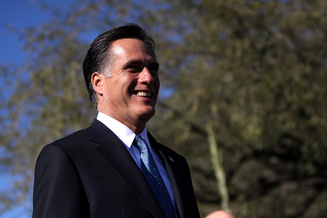 Mitt Romney in front of a tree