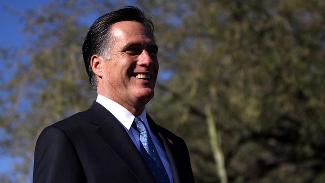 Mitt Romney in front of a tree