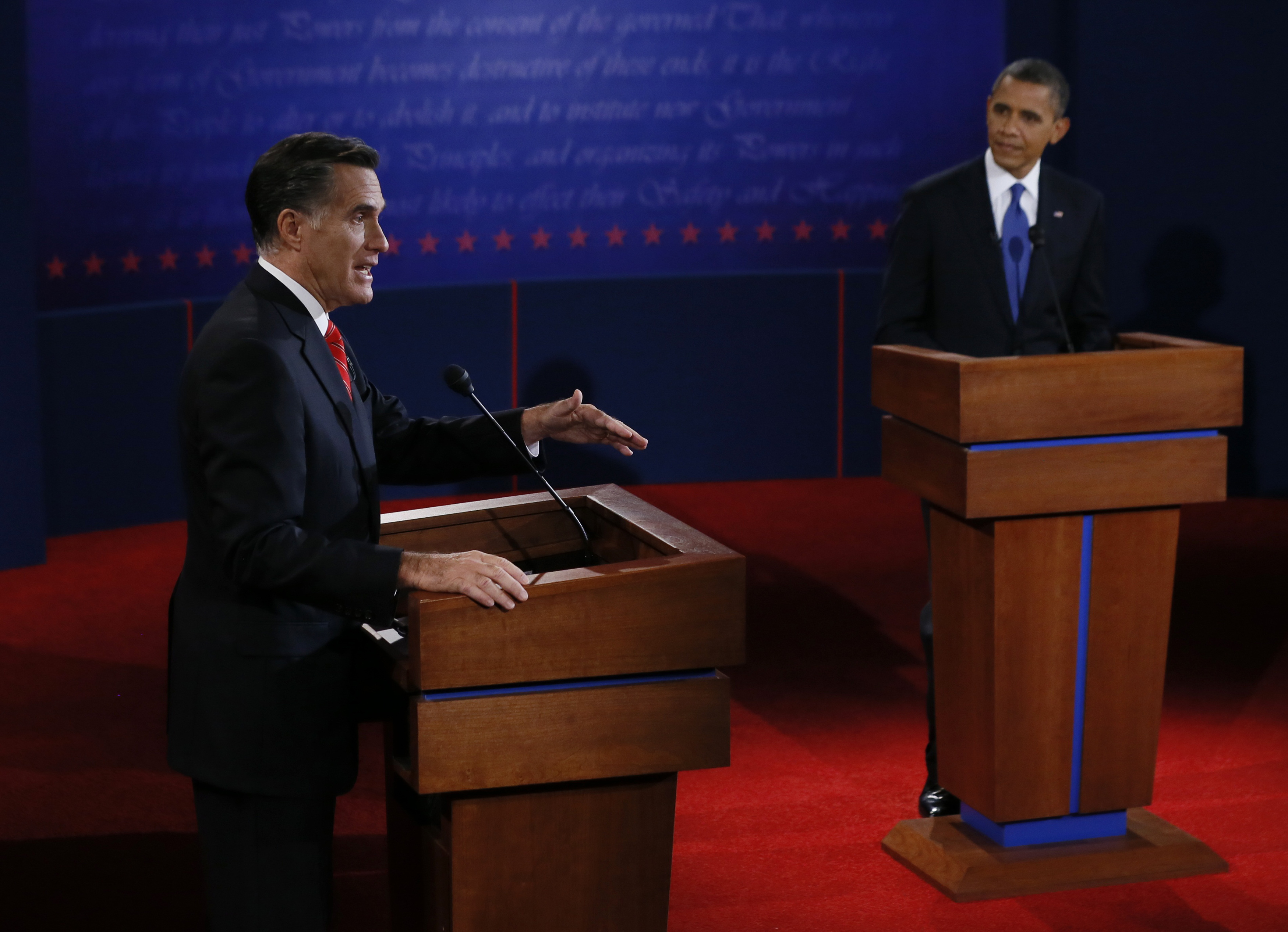 Romney and Obama at Denver debate