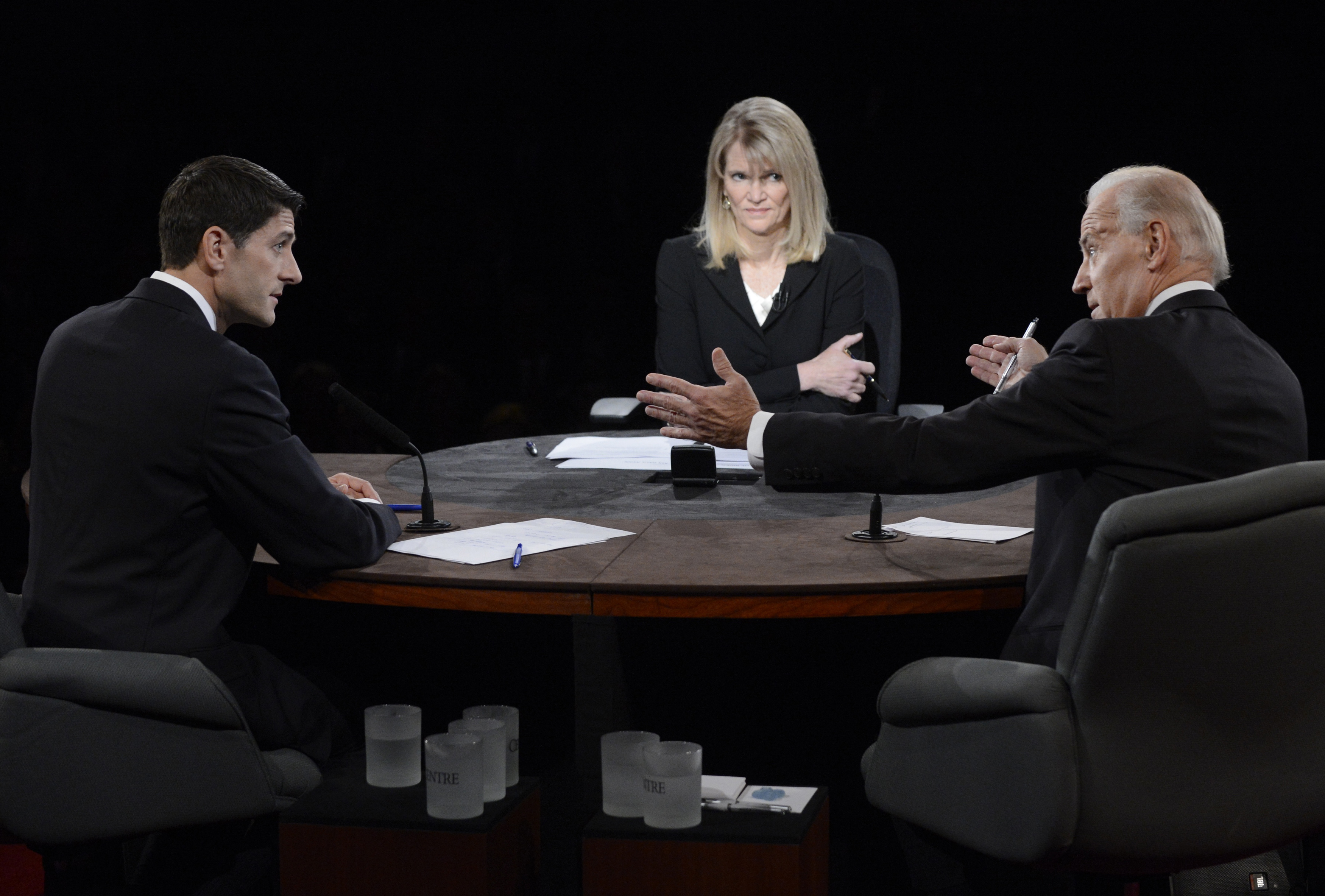 Paul Ryan, Joe Biden, and Martha Raddatz at VP debate